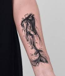 Black And White Mermaid Tattoo Sleeve Pin On Tattoo