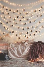 If You Have A Boring Empty Wall In Your Room Make It A Photo Wall Just By Simply Streaming Lights And Cli Room Inspiration Dream Bedroom Bedroom Inspirations