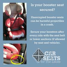 Securing An Unused Booster Is Important Choose One With Lower Anchor Connectors Or Remember To Buckle It In Child Passenger Safety Carseat Safety Booster Seat