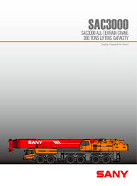 Sany Sac3000 300 Tons All Tarrain Crane Sany Pdf