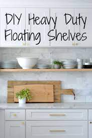 The white bold floating shelves are really enhancing the overall appearance of this bright and beautiful white kitchen with casual and easy going charm. 45 Best Diy Floating Shelf Ideas And Designs For 2021