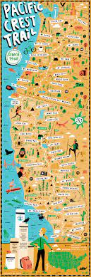 Illustrated Map Of Pacific Crest Trail By Nate Padavick Hiking Trip Trip Pacific Crest Trail