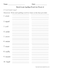 3rd grade spelling words week 1. Spelling Worksheets Third Grade Spelling Words Worksheets