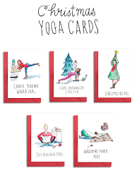 Set Of Yoga Friends Christmas Cards Christmas Cards Cards Friend Christmas