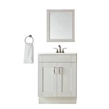 Eclife 60 bathroom vanity sink combo black modern stand pedestal w/square white ceramic vessel sink, side cabinet, chrome bathroom solid brass faucet and pop up drain combo, w/mirror (a07 2b06) 15 $659 99 Glacier Bay Arla 24 In Bathroom Vanity In Elm Sky With Cultured Marble Vanity Top In White With White Sink And Mirror C424p3 Ek The Home Depot