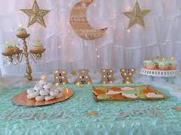 Moon And Stars Dessert Table Girl Shower Themes Baby Shower Baby Girl Shower Themes