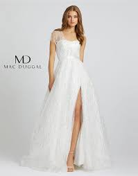 Mac duggal women's long dress with mock neck and split front carwash skirt. Mac Duggal White Dress Off 75 Felasa Eu