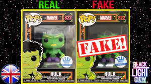 Comparison of the fake Funko POP! Hulk 822! (BlackLight) - YouTube
