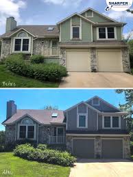 Exterior wood & metal (11). Professional Exterior Painting From Green To Modern Grey In Carmel Indiana