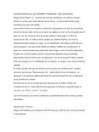 Las pérdidas primarias son las pérdidas de superficie en el contacto del fluido con la superficie (capa límite), rozamiento de unas capas de fluido con otras (régimen laminar) o las partículas de. Clasificasion De Las Normas Primarias Y Secundarias Kelsen Hart Docx Legislacion Gobierno