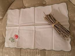 Napperon Vintage Blanc Ecru Napperon Nappe Lin Serviettes En Tissu
