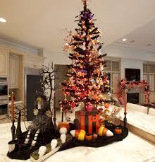 Christmas Tree Halloween Tree On Kitchen Island Spooky Halloween Decorations Cheap Halloween Decorations Halloween Decorations Indoor