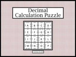 Decimal Calculation Puzzle Digital Pdf Math Fractions Middle School Math Decimals