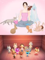 My Character With My Villagers As Real Animals And Animal Crossing Characters Animalcrossi Animal Crossing Fan Art Animal Crossing Characters Animal Crossing