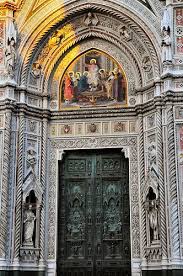 Cathedral Of Santa Maria Del Fiore And Piazza Duomo Florence Duomo Main Door At Santa Maria Del Fiore Cathedral Duomo Florence Florence Italy Travel Florence Italy