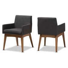 This 2 pcs of dining chair set is an ideal seating choice for your home. Set Of 2 Nexus Mid Century Modern Walnut Wood Fabric Upholstered Dining Armchair Baxton Studio Target