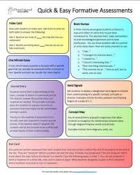 Quick Easy Formative Assessments Updated Formative Assessment Classroom Assessment Assessment For Learning