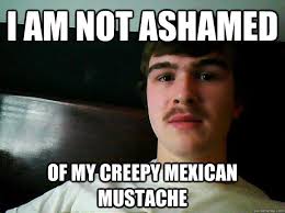 I Am Not Ashamed Of My Creepy Mexican Mustache Not Ashamed Quickmeme