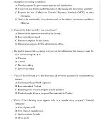 Malaysian government bodies the highest level of bodies in the malaysian government would surely be the ministries. 1 Managerial Accounting Information A Usually Chegg Com