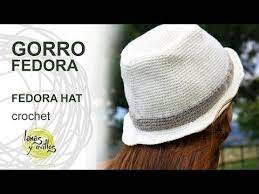 Tutorial Gorro Fedora Unisex Crochet O Ganchillo Hat English Subtitles Youtube Crochet Hats Crochet Knit Hat Crochet Hat Pattern