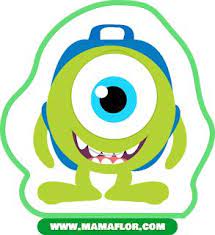 Monsters Inc Stickers Toppers Wrappers De Mike Wazowski Para Imprimir Manualidades M Personajes De Monsters Inc Decoraciones De Monsters Inc Monsters Inc