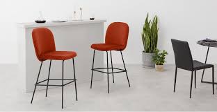 Safia Tabouret De Bar Orange Flamme Bar Stools Bar Stool Chairs Stool