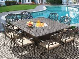 Find the perfect dining table for any size outdoor space at ikea, featuring a variety of designs to suit small gardens, large patios and everything in between. Eli 64x64 Square Outdoor Patio 9pc Dining Set For 8 Person With Fire Table Series 7000 Atlas Antique Bronze Finish Zenpatio