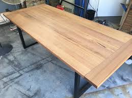 Recycled Tasmanian Oak Industrial Dining Table With Black Metal Legs Timber Dining Table Modern Dining Table Black Dining Room Table