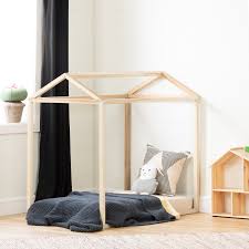 South Shore Sweedi Natural Poplar Toddler House Bed Walmart Com Toddler House Bed Toddler Bed Frame House Beds