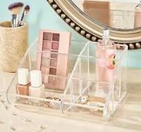 STORi Clear Plastic Vanity Makeup Organizer | 6-Compartment Holder for  Brushes, Eyeshadow Palettes, & Beauty Supplies | Curved Front Design | Made  in ...