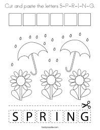 Download and print these spring pictures to color coloring pages for free. Cut And Paste The Letters S P R I N G Coloring Page Twisty Noodle