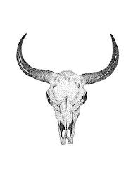 Poster Schedel Met Hoorns A3 Bull Skull Tattoos Bull Tattoos Animal Skull Tattoos