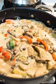 Easy Chicken With Mushrooms And Zucchini In Cream Sauce Made This The Other Night And The Whole Family Loved Mushroom Chicken Stuffed Mushrooms Easy Chicken