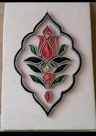 Cicekli Tepsi Ip Sanati Sanat Desen Desenler