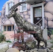 Mountain Goat Statue Life Size Scrap Metal Art For Sale Scrap Metal Art Thailand Com Scrap Metal Art Metal Tree Wall Art Metal Art