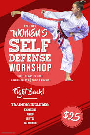 Women S Self Defense Class Workshop Advertisement Printable Poster Self Defense Classes Poster Template Karate Classes