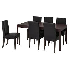 Ikea, modell, ekedalen, stuhl, eiche/orrsta hellgraugröße: Ekedalen Henriksdal Tisch Und 6 Stuhle Dunkelbraun Glose Schwarz Ausziehtisch Ikea Und Tisch