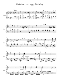 Wonder happy birthday sheet music for voice piano or guitar. 4 Variations On Happy Birthday Sheet Music For Piano Solo Musescore Com