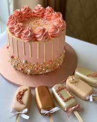 Script Rose Gold Bride Cactus Fiesta Party Box Elegant Birthday Cakes Birthday Cake Decorating 18th Birthday Cake