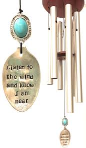 Wind chimes are chimes constructed from suspended tubes, rods, bells or other objects and are often made of metal or wood. Memorial Wind Chimes For Stormy Days Ahead Memorial Wind Chimes Wind Chimes Diy Wind Chimes