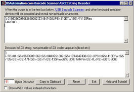Barcode Scanner Ascii String Decoder
