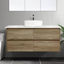 Fancy floating oak bathroom vanity : Kris 1200mm Wall Hung Bathroom Vanity Single Basin Timber Look