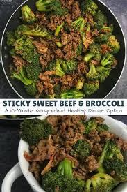 This One Pan 10 Minute Ground Beef And Broccoli Recipe Packs Tons Of Flavor And Prot Healthy Beef Recipes Ground Beef And Broccoli Ground Beef Recipes Healthy