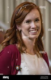 1st Lt. Sarah Bailey, Military Law Attorney, hosts the U.S. Army Reserve  Tree Lighting ceremony at Fort Bragg, N.C., Dec. 8, 2017. USARC Soldiers  and civilians took part in the celebration to