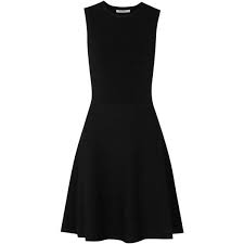 Womens Little Black Dresses Hugo Boss Black Flared Knitted Dress 2350930 Pyg Liked On Polyvore Featuring Dresses Flared Skater Skirt Hugo Ray Ribbed Dress