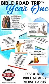 Bible Road Trip Year One Bible Verse Memory Cards In Esv And Kjv In 2020 Road Trip Verses For Cards Christian Parenting