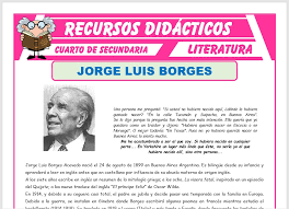 Los rumores de la plaza quedan atrás y entro en la biblioteca. Biografia De Jorge Luis Borges Para Cuarto De Secundaria Recursos
