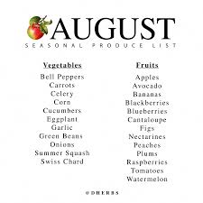 learn which produce is in season for the month of august