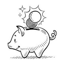 Cartoon Piggy Bank With Coin Vector Image On Vectorstock Hand Drawn Vector Illustrations Drawings Black And White Cartoon