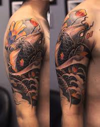 Asian Colour Archives Chronic Ink Half Sleeve Tattoos For Guys Koi Tattoo Sleeve Koi Fish Tattoo